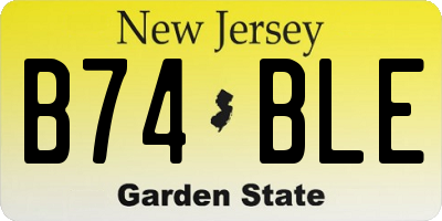 NJ license plate B74BLE