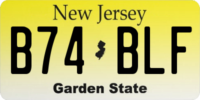 NJ license plate B74BLF