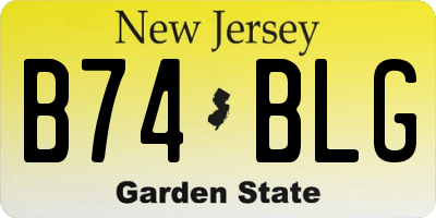 NJ license plate B74BLG