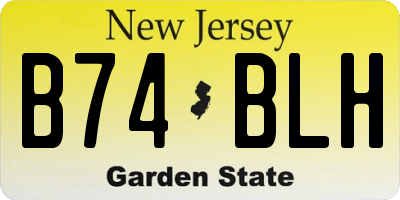 NJ license plate B74BLH