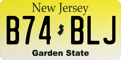 NJ license plate B74BLJ