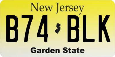 NJ license plate B74BLK