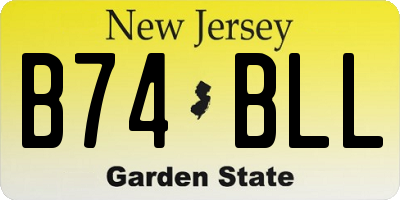 NJ license plate B74BLL