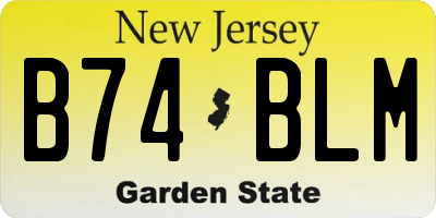 NJ license plate B74BLM
