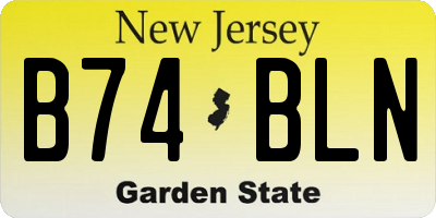 NJ license plate B74BLN
