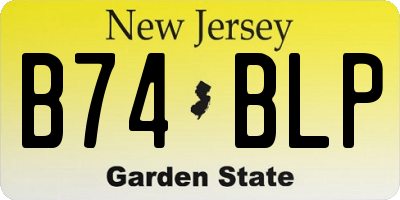 NJ license plate B74BLP