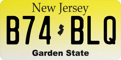 NJ license plate B74BLQ
