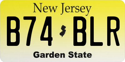 NJ license plate B74BLR