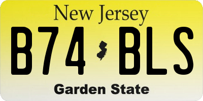 NJ license plate B74BLS