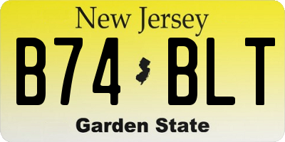NJ license plate B74BLT