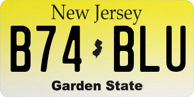 NJ license plate B74BLU