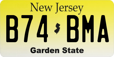 NJ license plate B74BMA
