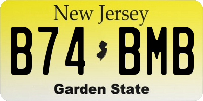 NJ license plate B74BMB