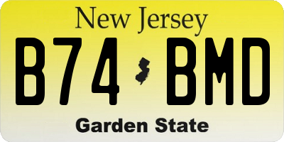 NJ license plate B74BMD