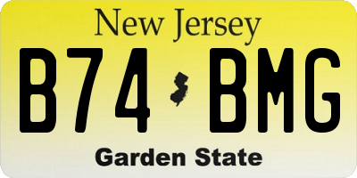 NJ license plate B74BMG