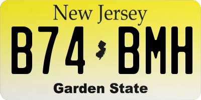 NJ license plate B74BMH