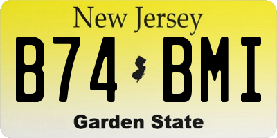 NJ license plate B74BMI