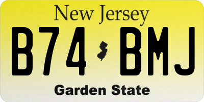 NJ license plate B74BMJ