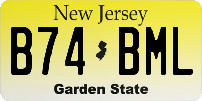 NJ license plate B74BML