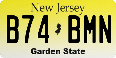 NJ license plate B74BMN