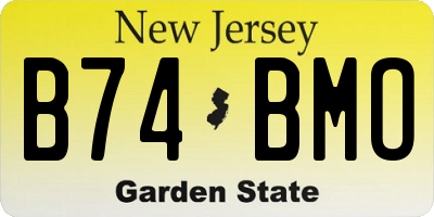 NJ license plate B74BMO