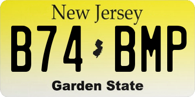NJ license plate B74BMP