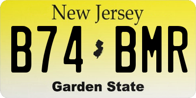 NJ license plate B74BMR