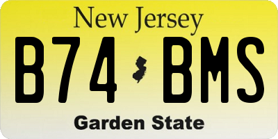 NJ license plate B74BMS