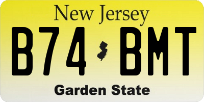NJ license plate B74BMT