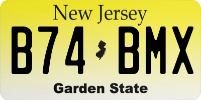 NJ license plate B74BMX