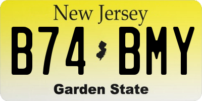 NJ license plate B74BMY