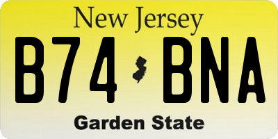 NJ license plate B74BNA