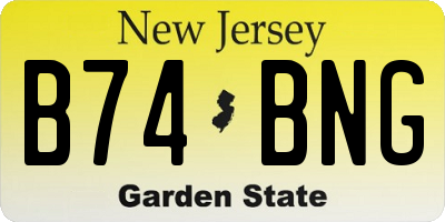 NJ license plate B74BNG