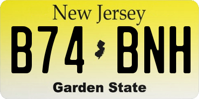 NJ license plate B74BNH