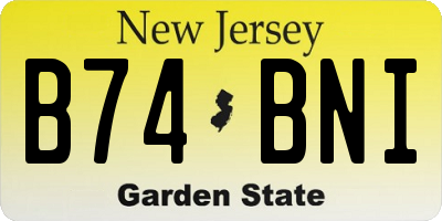 NJ license plate B74BNI