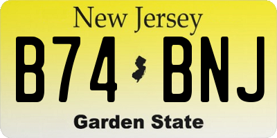 NJ license plate B74BNJ