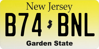 NJ license plate B74BNL
