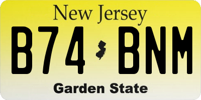 NJ license plate B74BNM