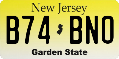 NJ license plate B74BNO