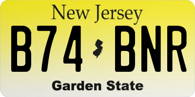 NJ license plate B74BNR