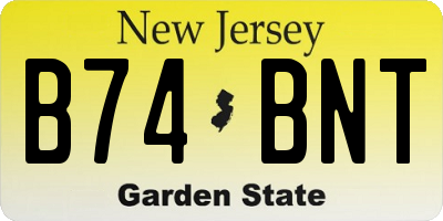 NJ license plate B74BNT