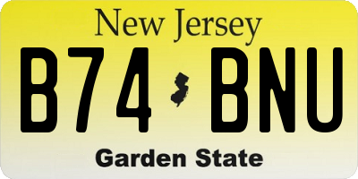 NJ license plate B74BNU