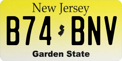 NJ license plate B74BNV