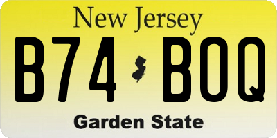 NJ license plate B74BOQ