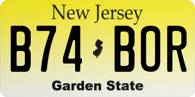 NJ license plate B74BOR