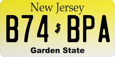NJ license plate B74BPA