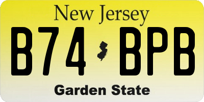 NJ license plate B74BPB
