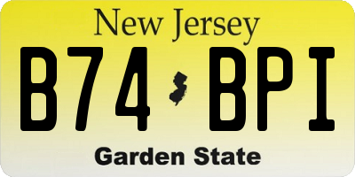 NJ license plate B74BPI
