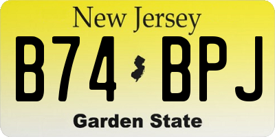NJ license plate B74BPJ