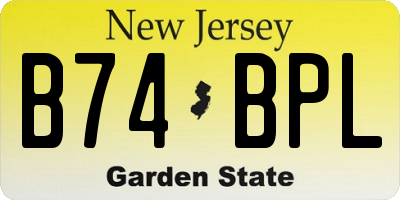 NJ license plate B74BPL